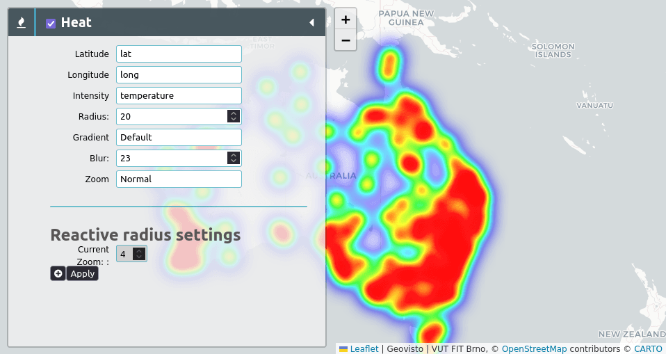 Geovisto heatmap