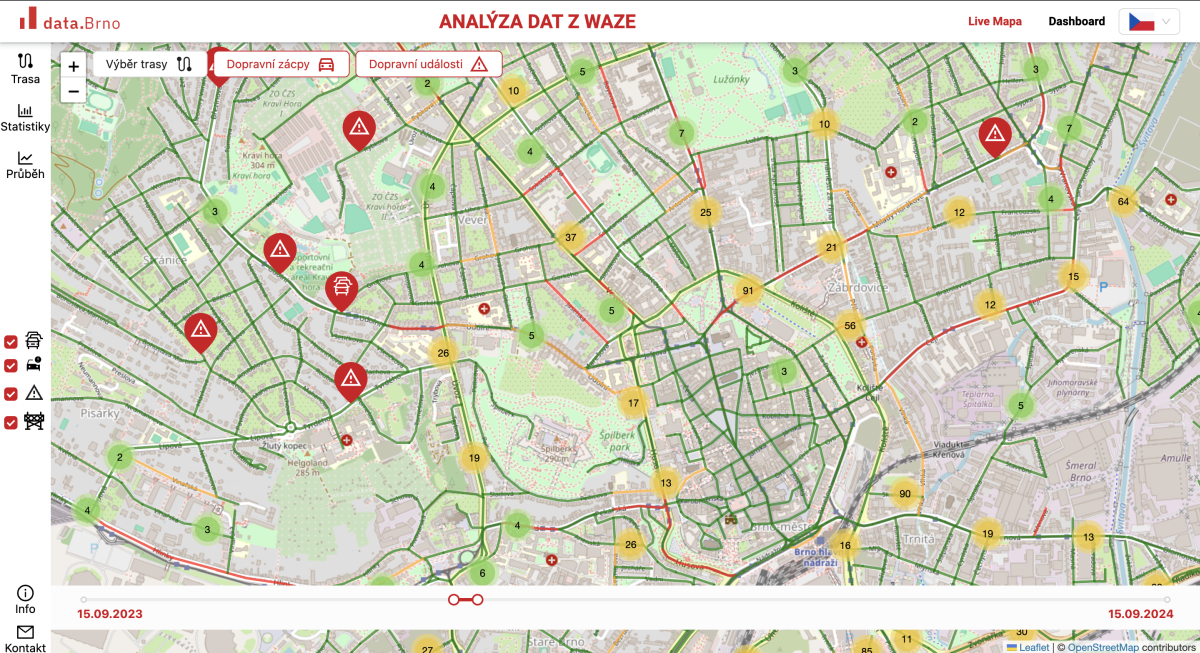Waze data analysis: traffic alerts in Brno